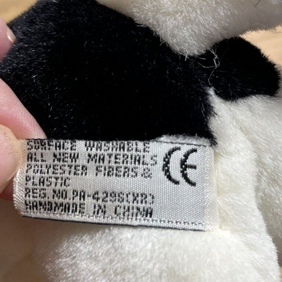 Aurora Cow Plush Black & White Bull Stuffed Animal Toy Holstein Lovey 8” - Picture 6 of 7